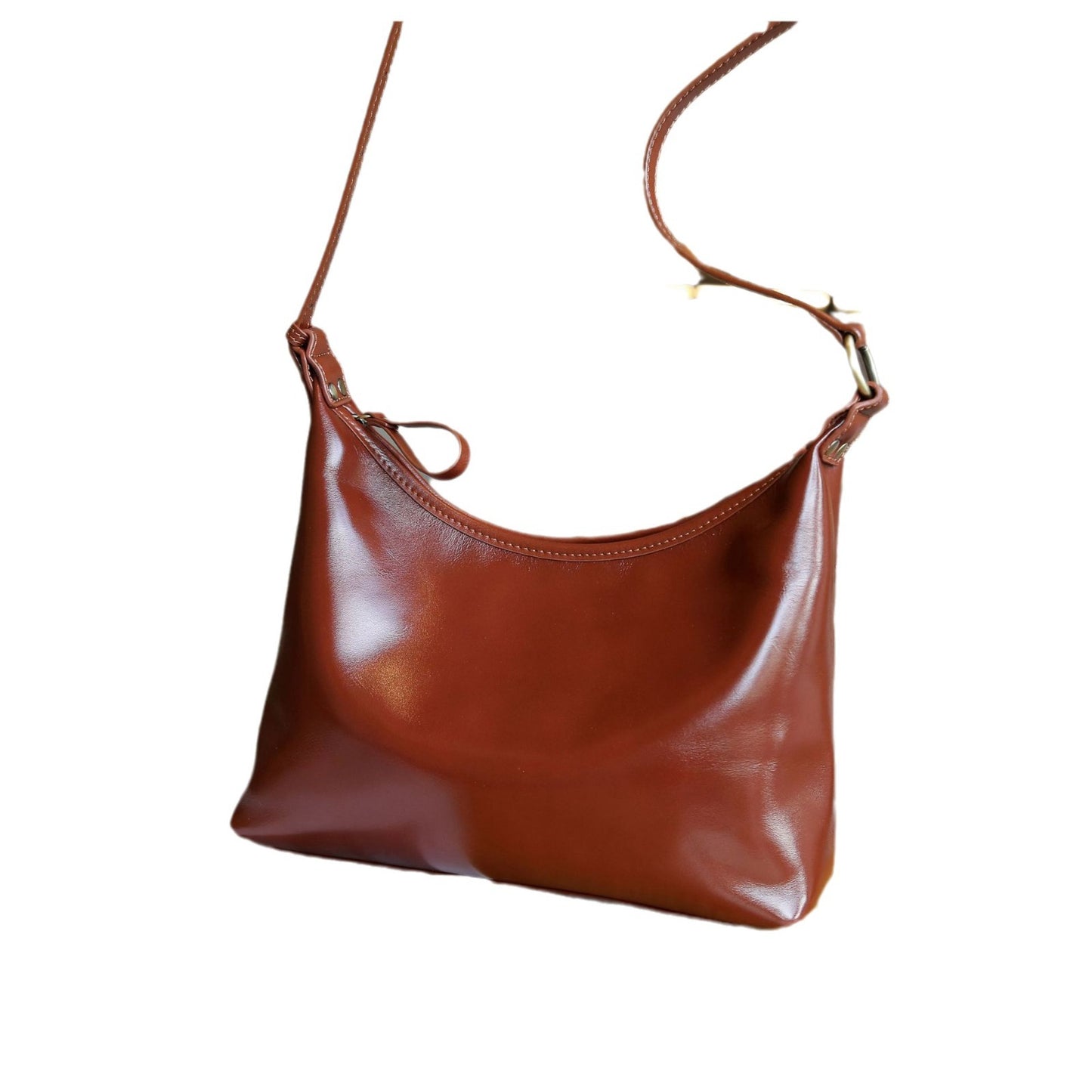 Women's Vegetable Tanned Leather Cowhide Minority Simple Crossbody Bags