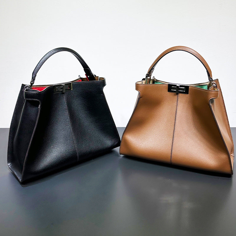 Women's Leather Fashionable Large Capacity With Cat Handbags