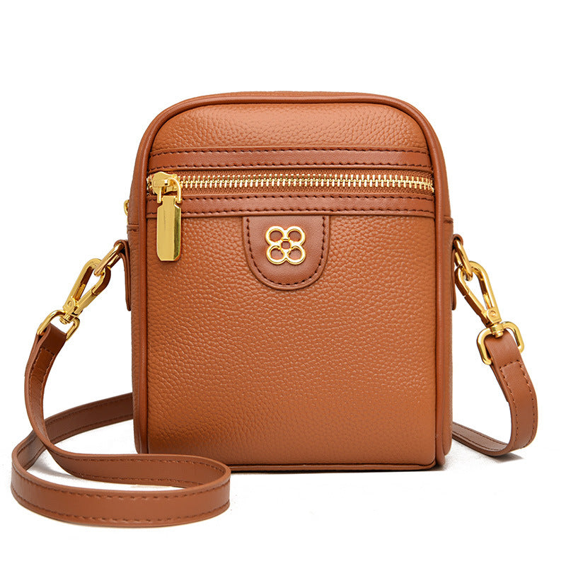 Women's High Sense Niche Genuine Leather Simple Shoulder Bags