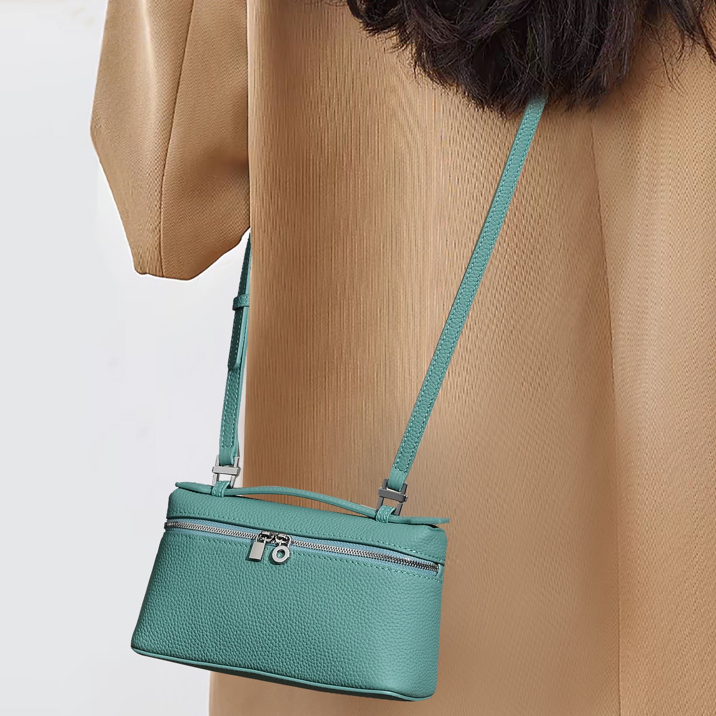 Women's Summer First Layer Cowhide Lunch Box Handbags