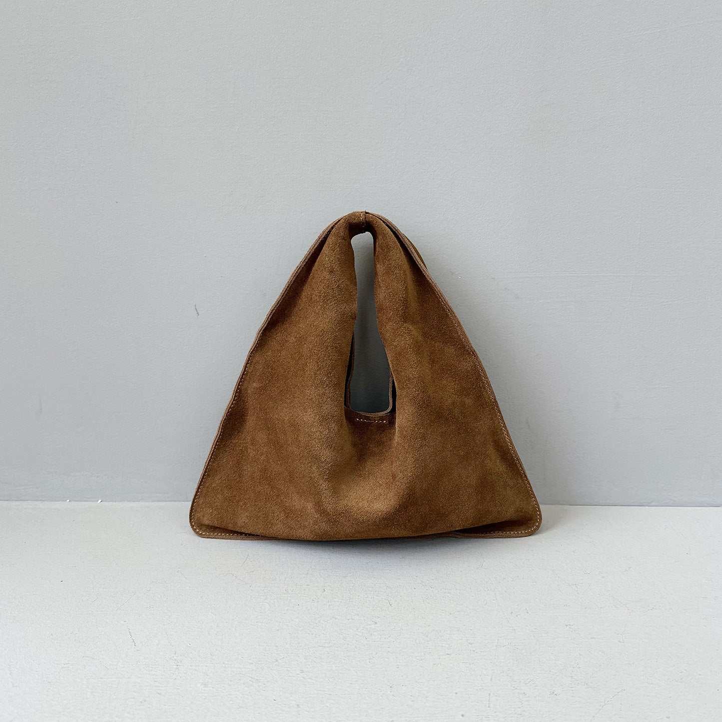 Women's Suede Matte Cowhide Triangle Genuine Leather Shoulder Bags