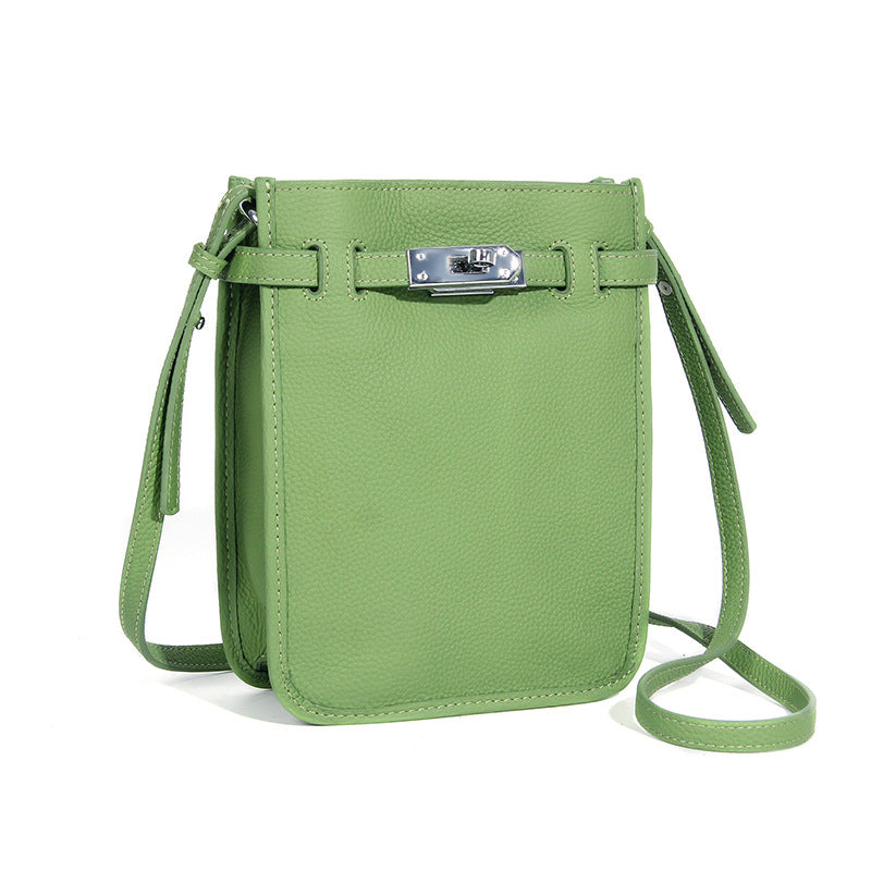Women's High-grade Large Capacity Minority Simple Genuine Crossbody Bags