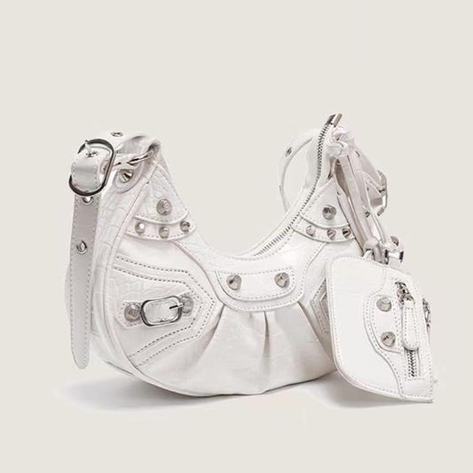 Women's Motorcycle Underarm Rivet Tassel Three-in-one Crossbody Bags