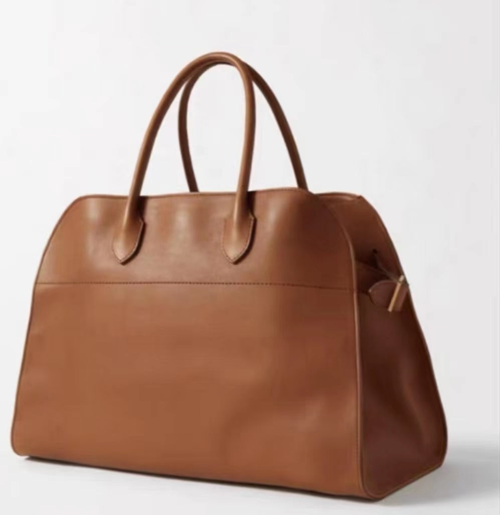 Dong White Lily Genuine Leather Large Capacity Handbags