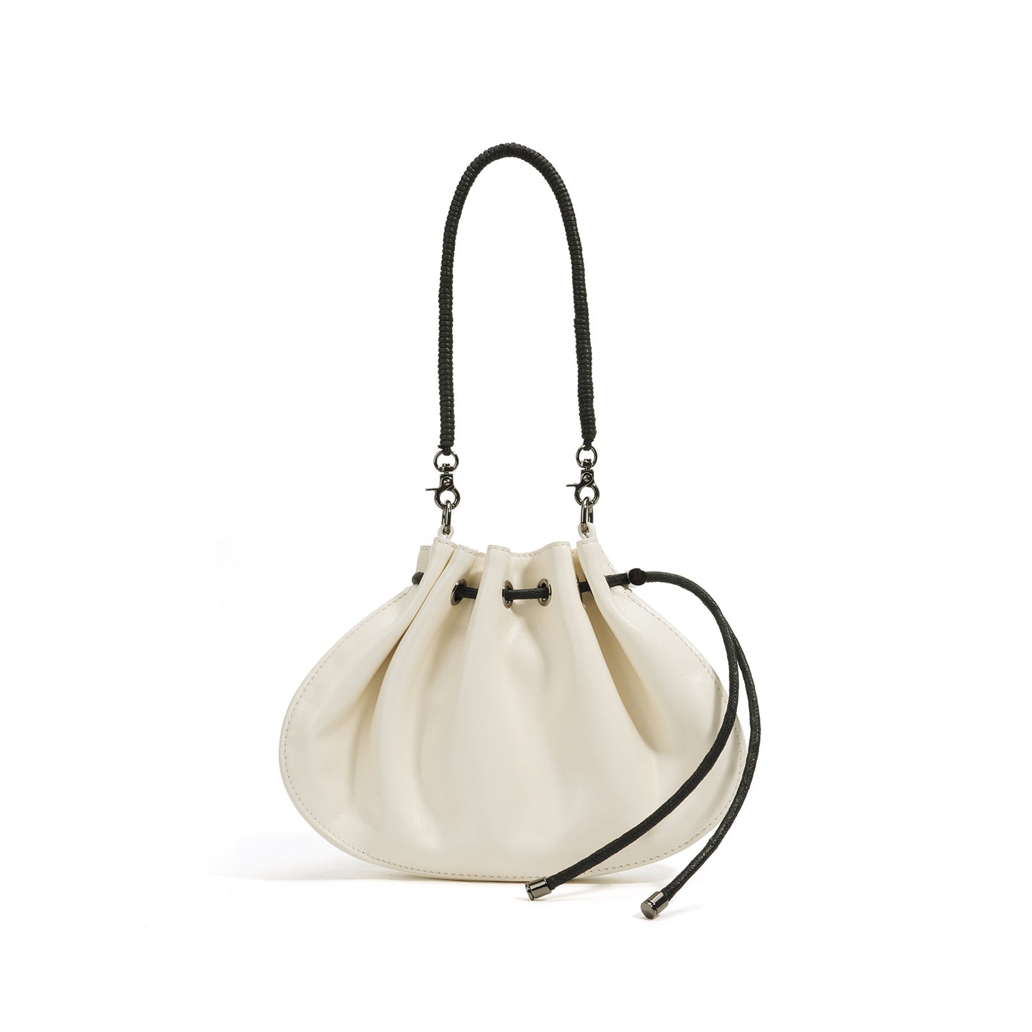 Women's High-grade Pleated Sheepskin Drawstring Chinese Character Handbags