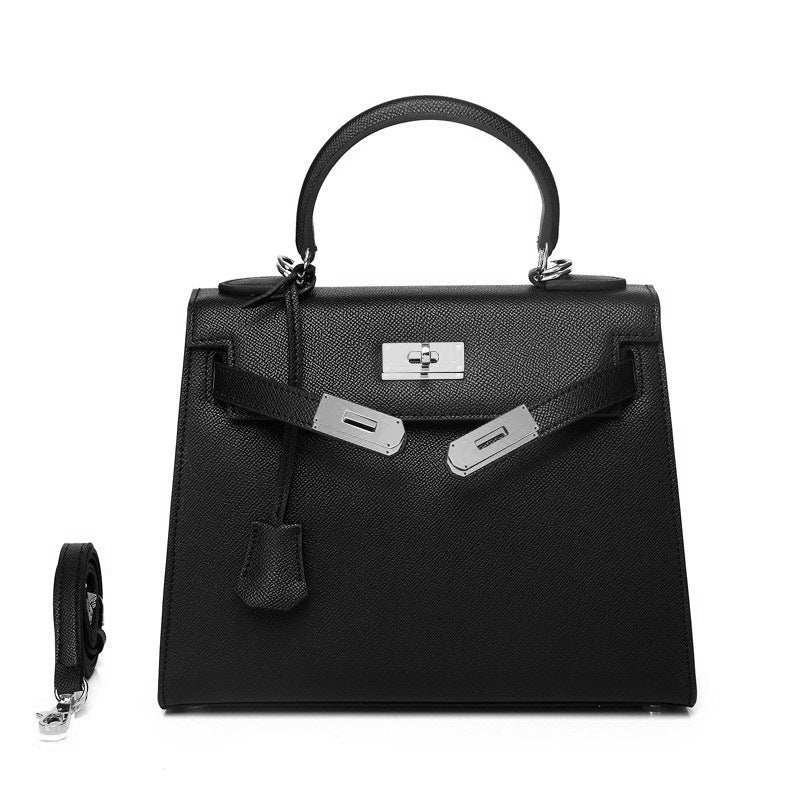 Women's Palm Print Cowhide Platinum Twist Genuine Handbags