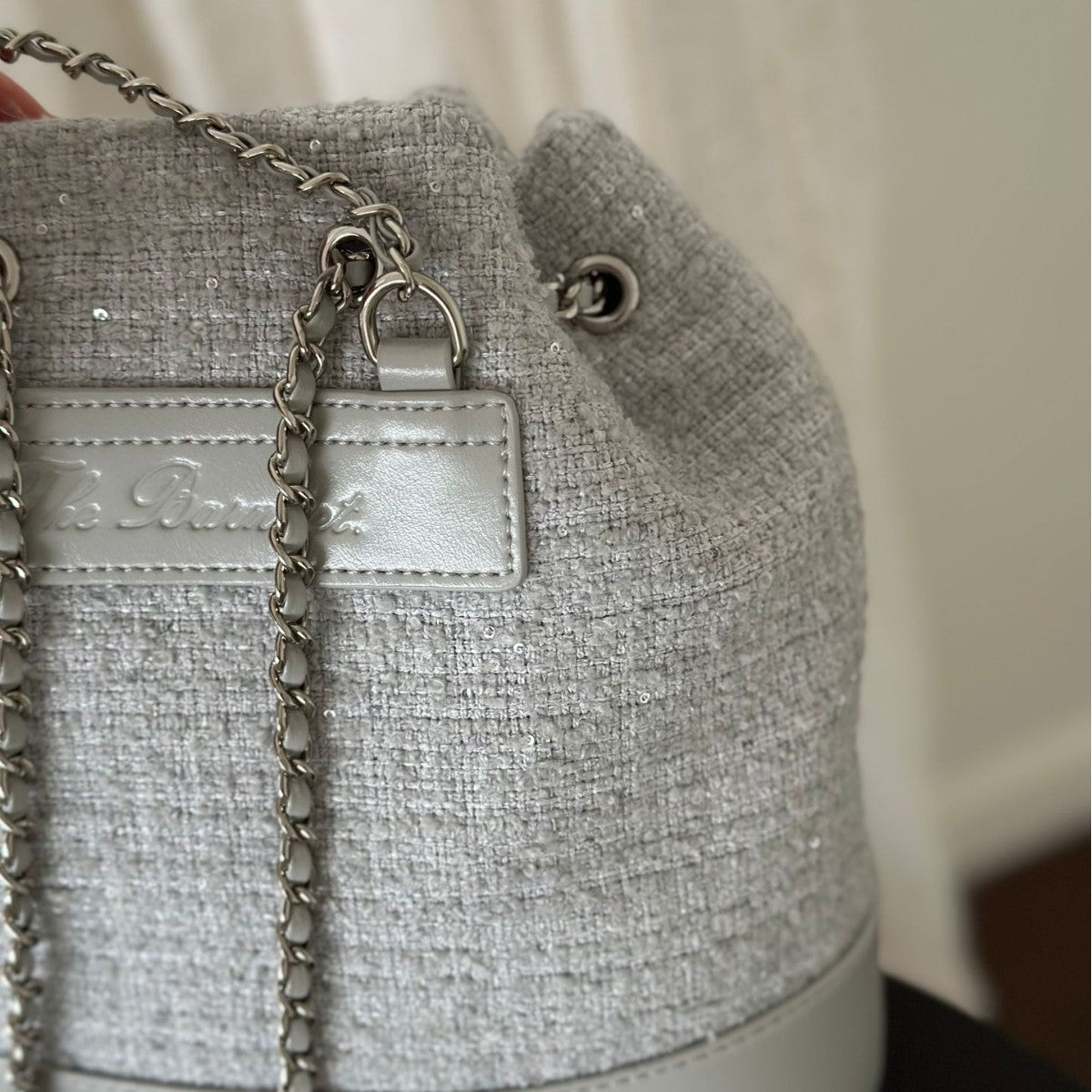 Tweed Elegant Simple Love Chain Genuine Backpacks