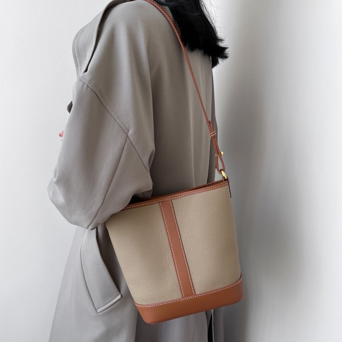 Women's Fashion Color Contrast Commuter First Layer Shoulder Bags
