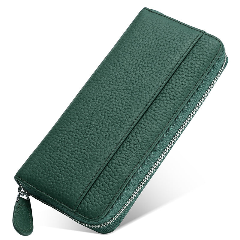 Leather Long Swiping Top Layer Fashion Men's Wallets