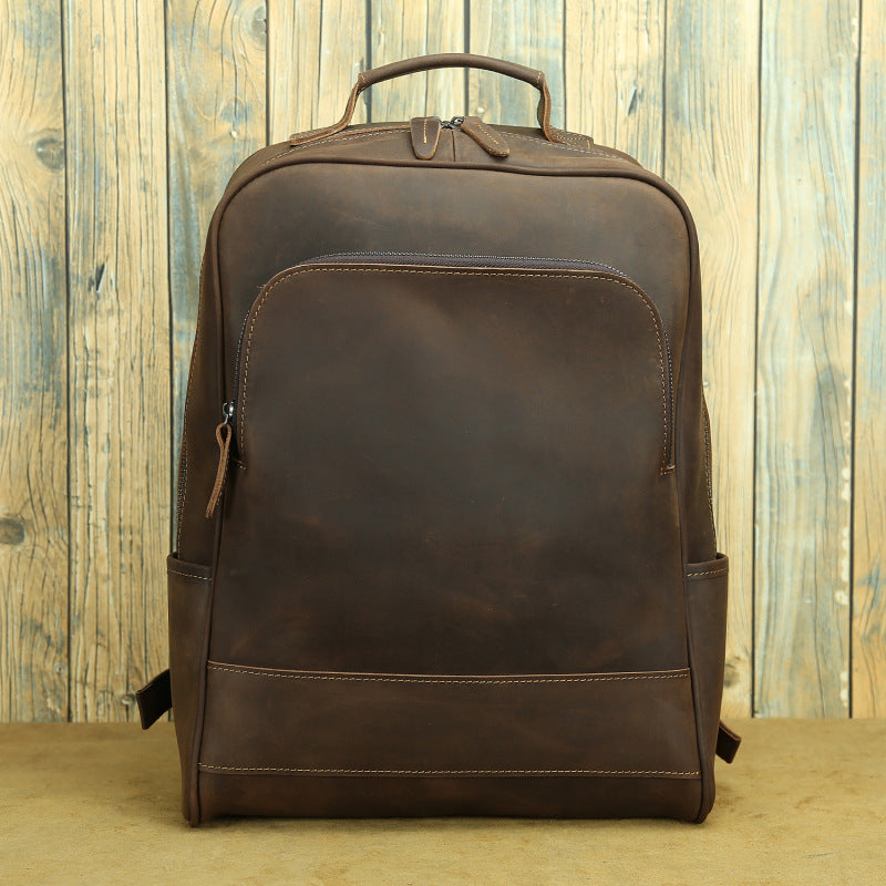 Men's Horse Leather Genuine First Layer Cowhide Business Backpacks