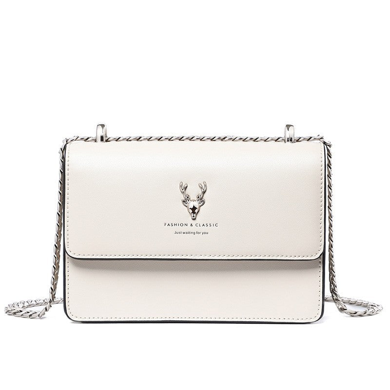 Women's Fashion Trendy Genuine Leather Chain Design Crossbody Bags