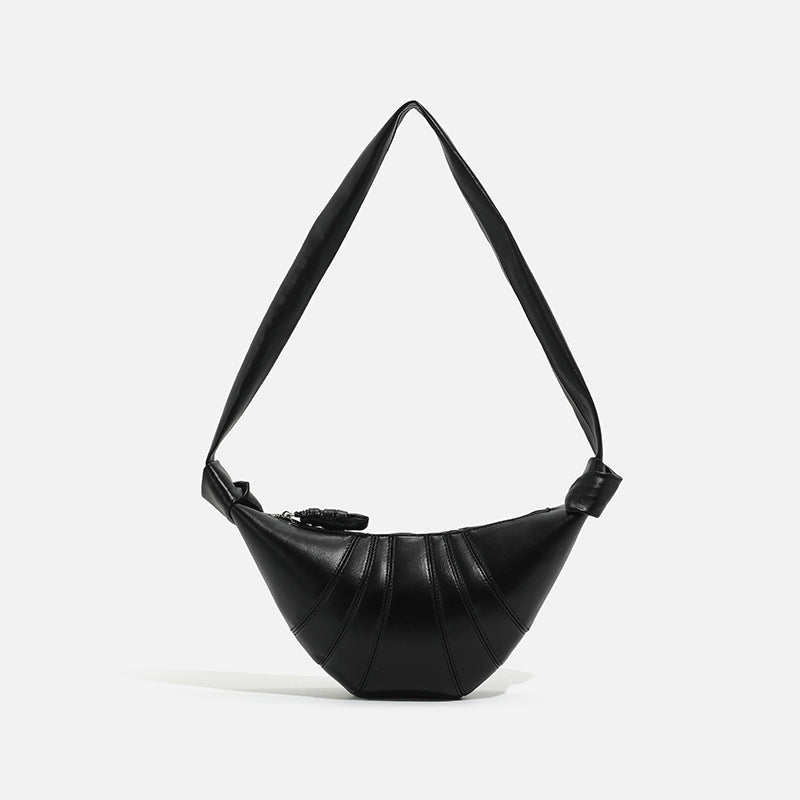 Women's Retro Minority Croissant Cowhide Dumpling Fashion Shoulder Bags