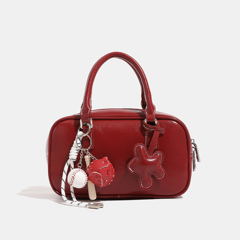 Design Bowling Female Cute Vintage Boston Bags
