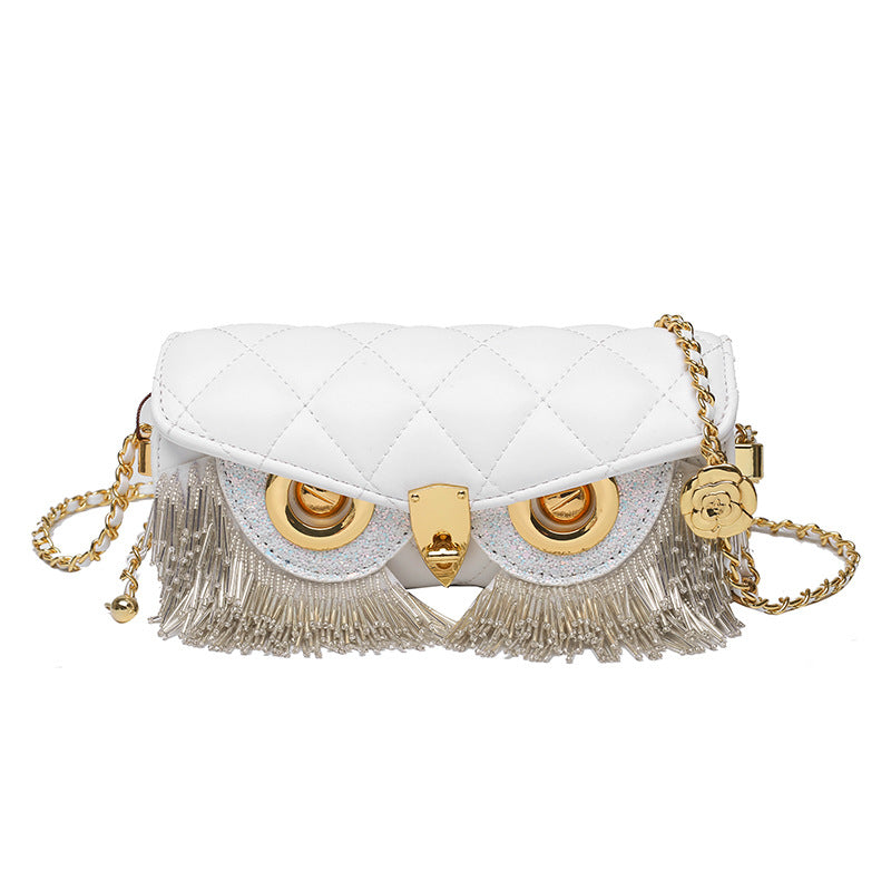 Women's Tassel Diamond Chain Round Funny Fashion Shoulder Bags