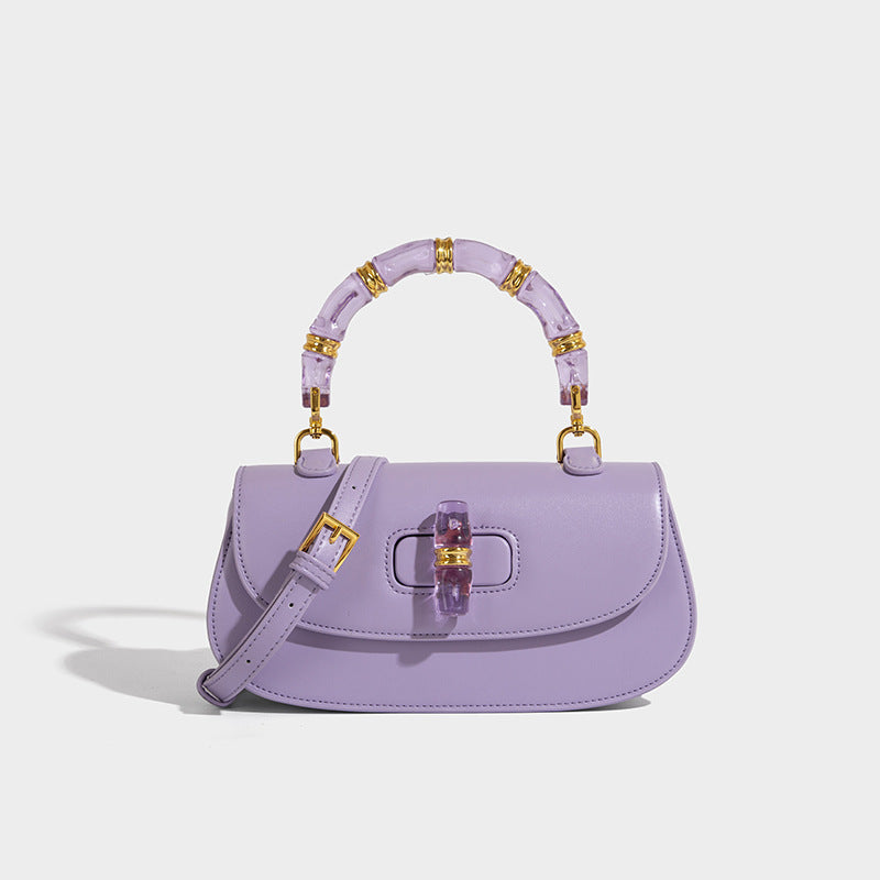 Women's Crystal Bamboo Saddle High-grade Simple Trendy Shoulder Bags