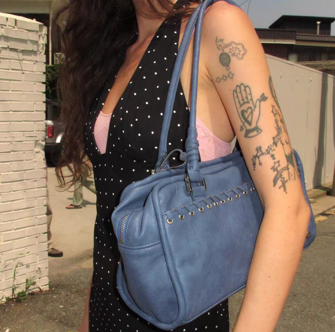 Women's Niche Artificial Leather Rectangular Soft Shoulder Bags