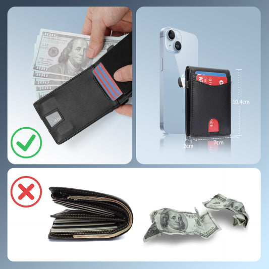 Men's Carbon Fiber American Gold Clip Bifold Men's Wallets