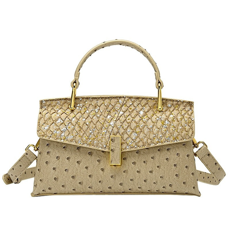 Classic Beautiful Ostrich Grain Portable Fashion Crossbody Bags