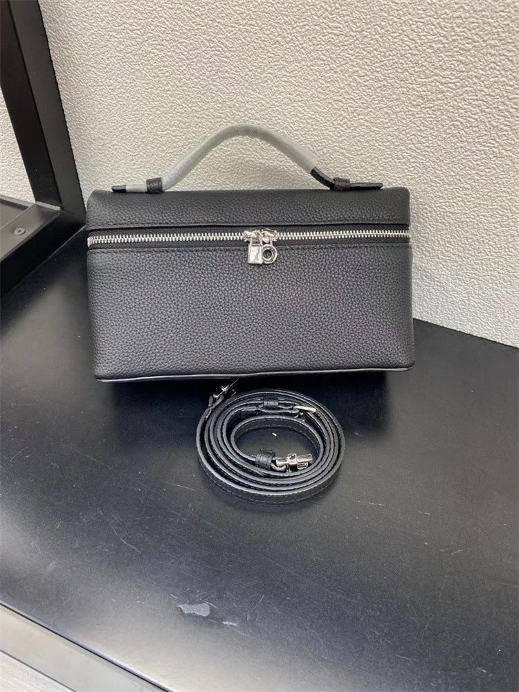 Layer Cowhide Lunch Box Portable Niche Crossbody Bags