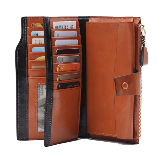 Women's & Men's Long Fashion Genuine Leather First Layer Ladies Wallets