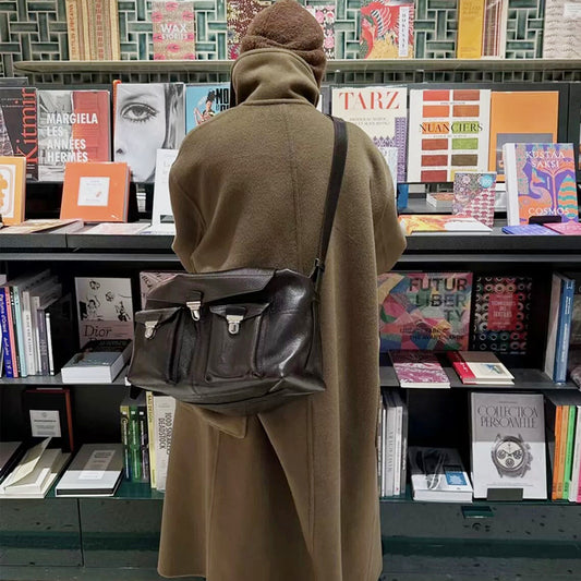 Genuine Leather Working Wear Motorcycle Cowhide Bags