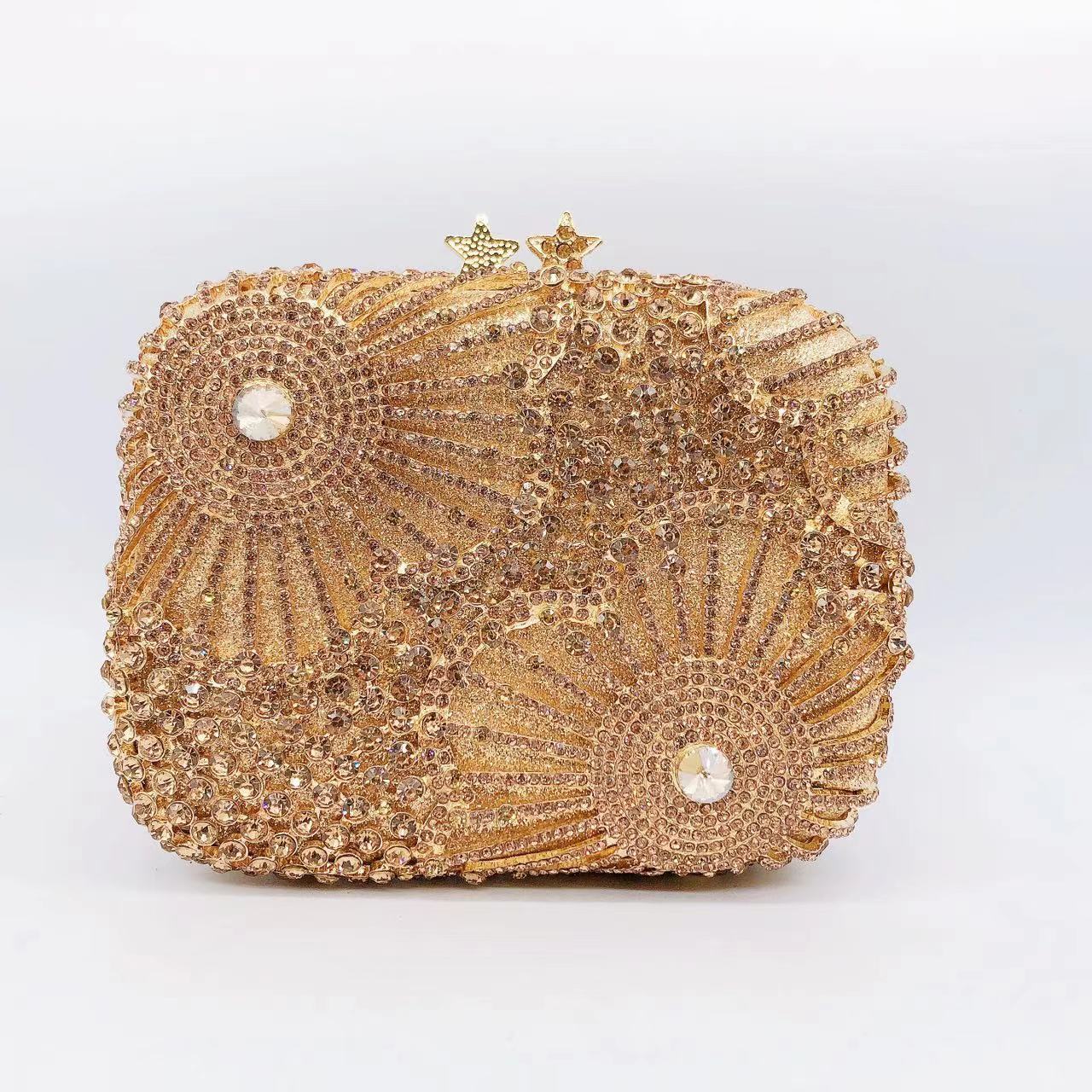 Banquet Hand-held Five-pointed Star Fireworks Crystal Evening Bags