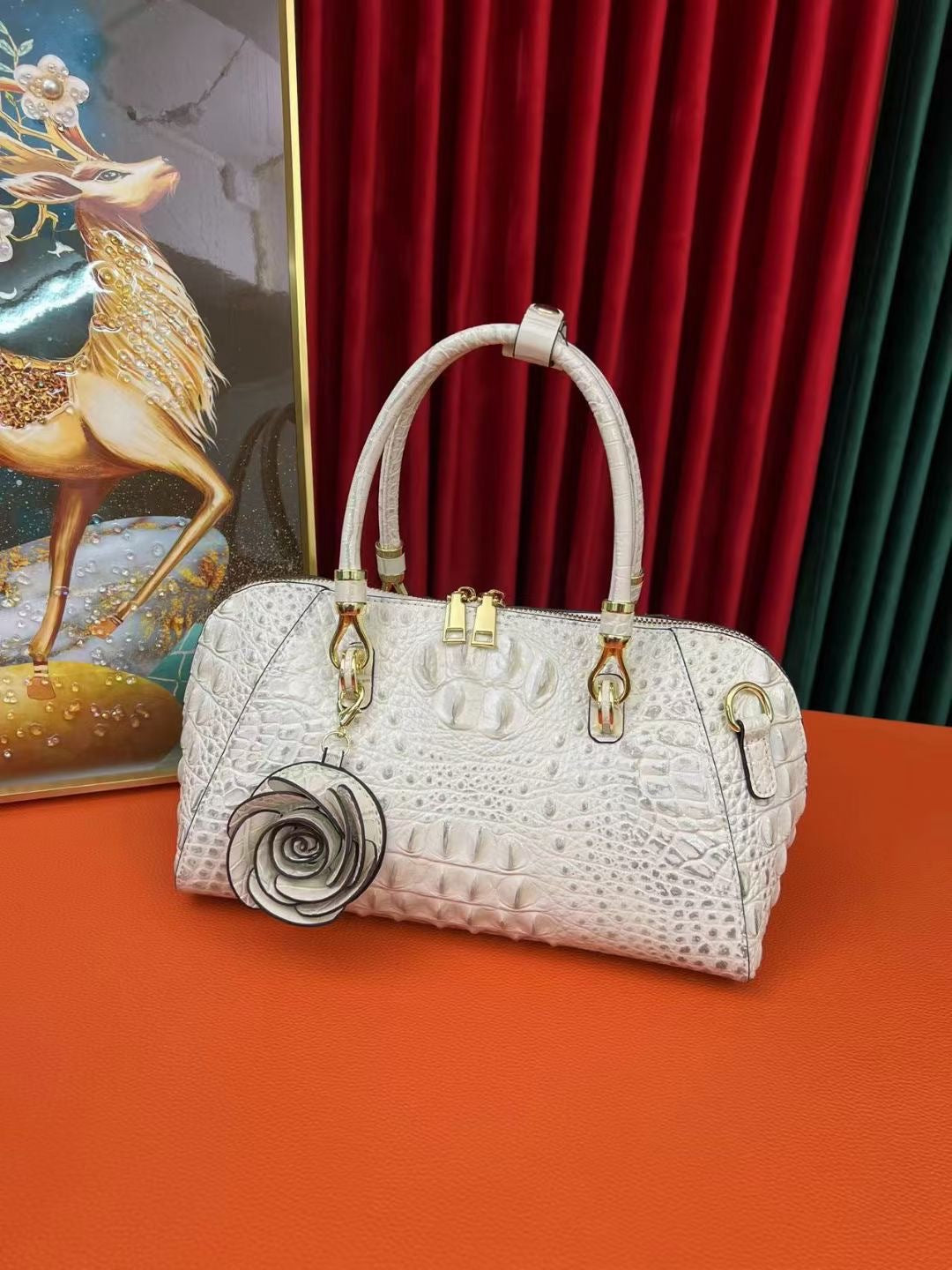 Women's Leather Crocodile Pattern High-grade Fashion Large Handbags