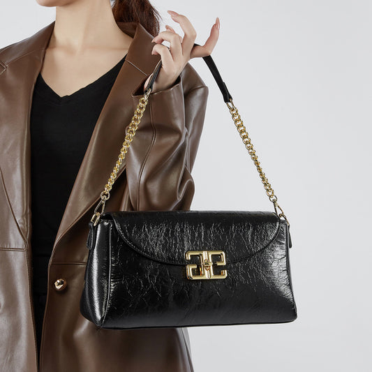 Women's Layer Oil Wax Cowhide Affordable Luxury Fashion Bags