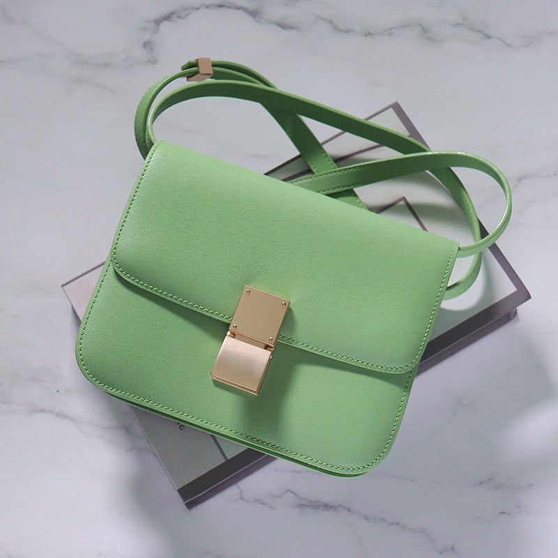 Women's Rub Grain Cowhide Leather Retro Toothpick Crossbody Bags
