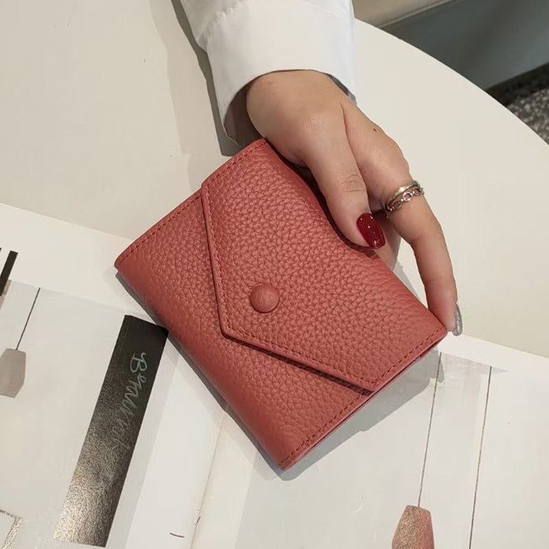 Women's Genuine Leather Short Cowhide First Layer Ladies Wallets