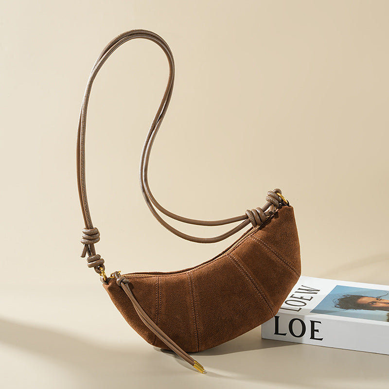 Commuter Portable Frosted Cowhide High-grade Design Sense Niche Crossbody Bags