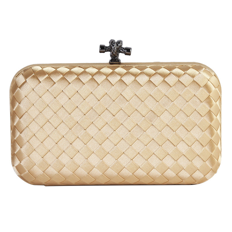 Women's Twisted String Head Woven Silk Texture Evening Bags