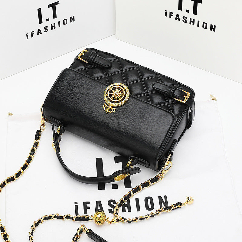 Women's High Stylish Textured Good Luck Comes Classic Crossbody Bags