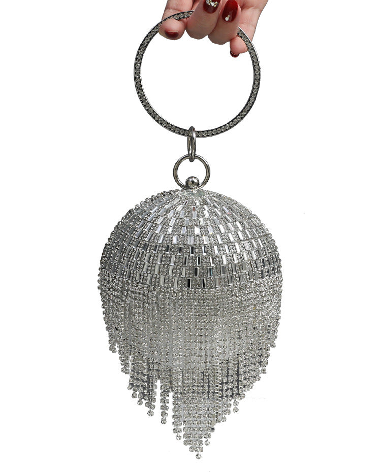 Women's Spherical Diamond Banquet Clutch Formal Dress Evening Bags
