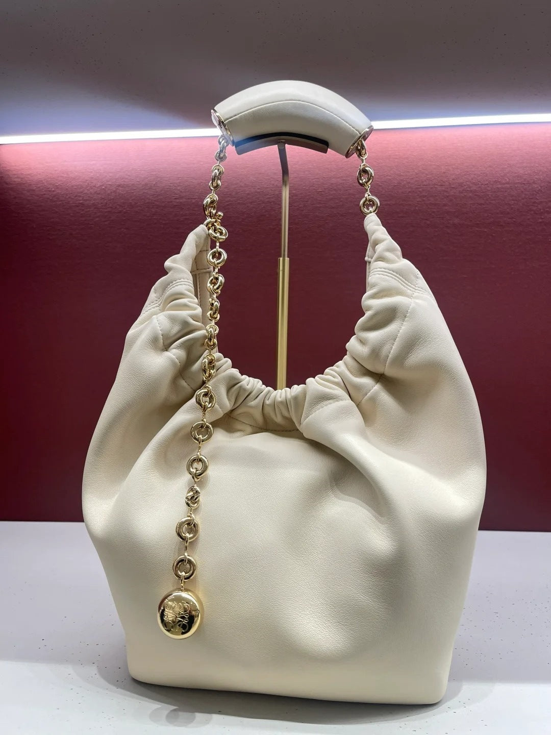 Women's Ruffled Soft Sheepskin Portable Chain Underarm Bags