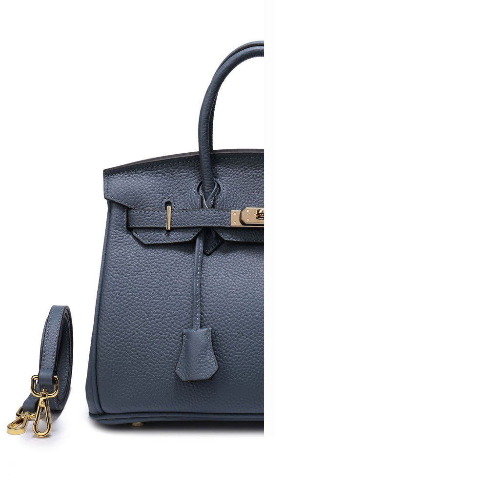 Women's Genuine Leather First Layer Cattlehide Fashion Litchi Handbags