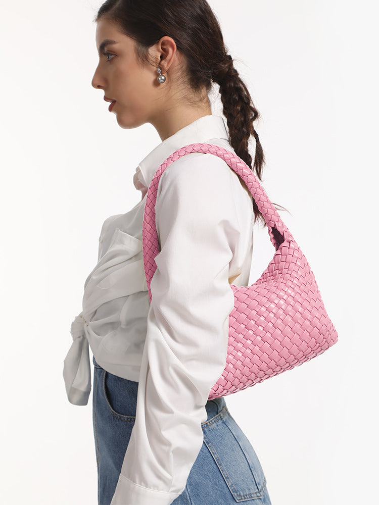 Women's Handmade Woven Lunch Box High-grade Underarm Armpit Bags