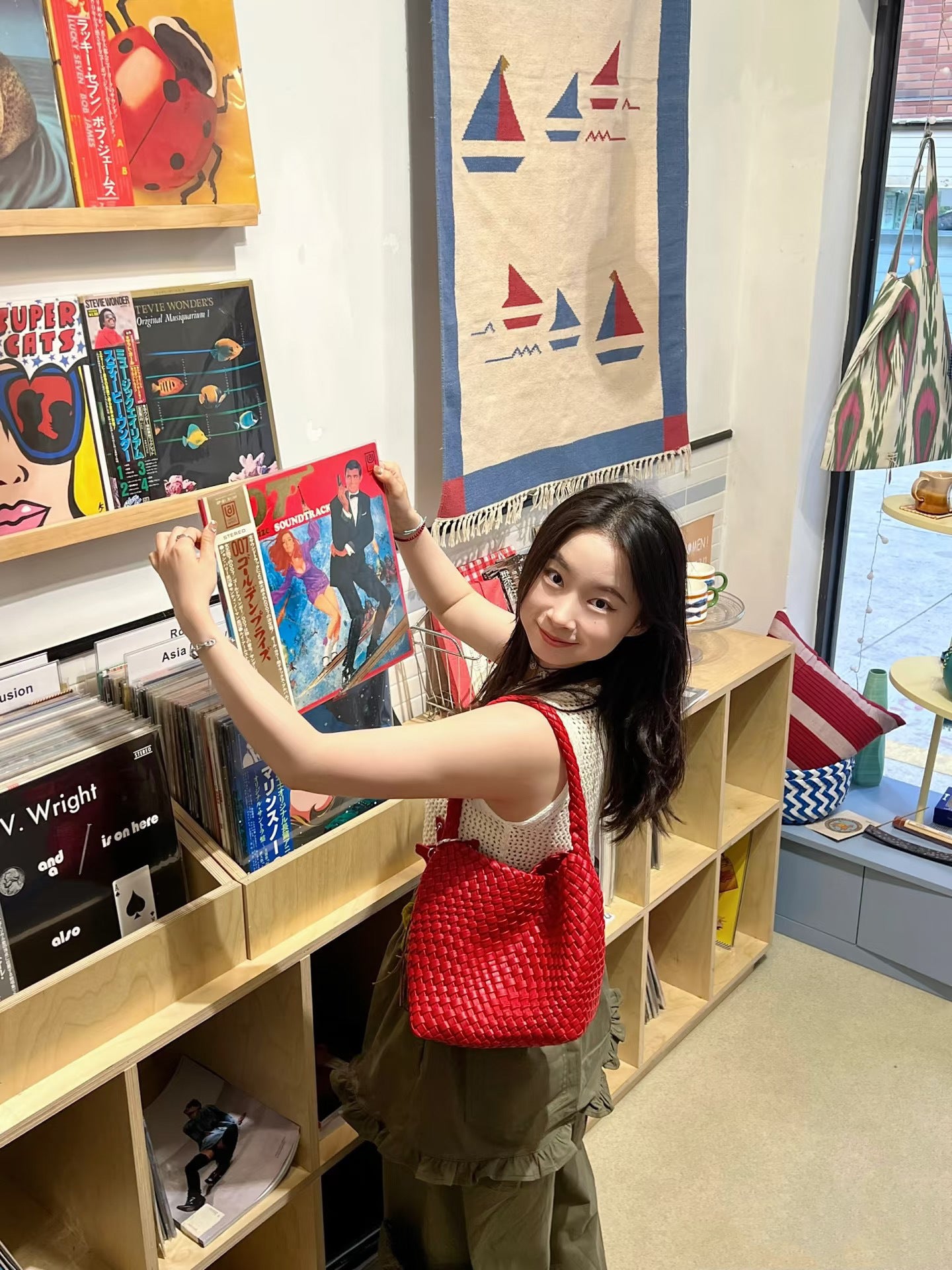 Woven Female Commuter Portable Underarm Genuine Tote Bags