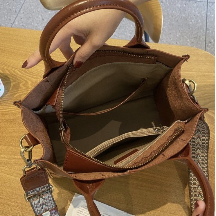 Capacity Fashion Elegant Commuter Genuine Leather Tote Bags