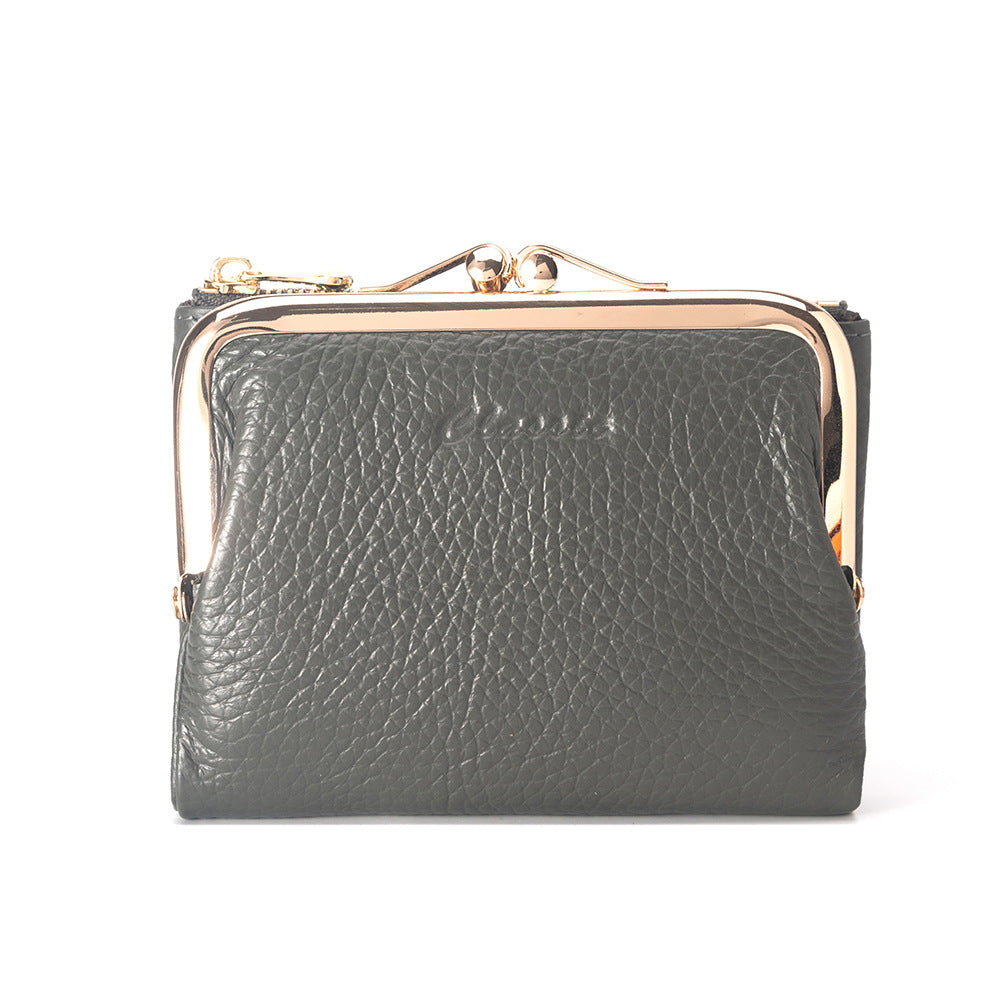 Women's Short Chic Genuine Leather Litchi Pattern Ladies Wallets