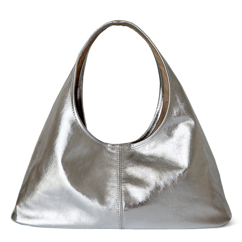 Women's Retro Commuter Large Capacity Underarm Genuine Bags