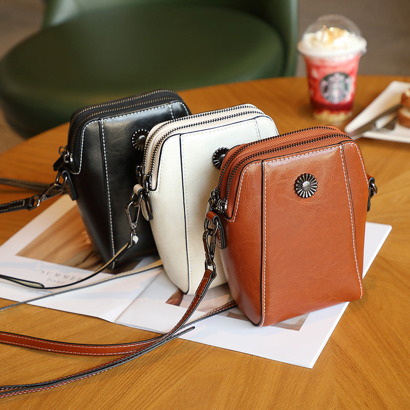 Women's New Mobile Mini Genuine Leather Shoulder Bags
