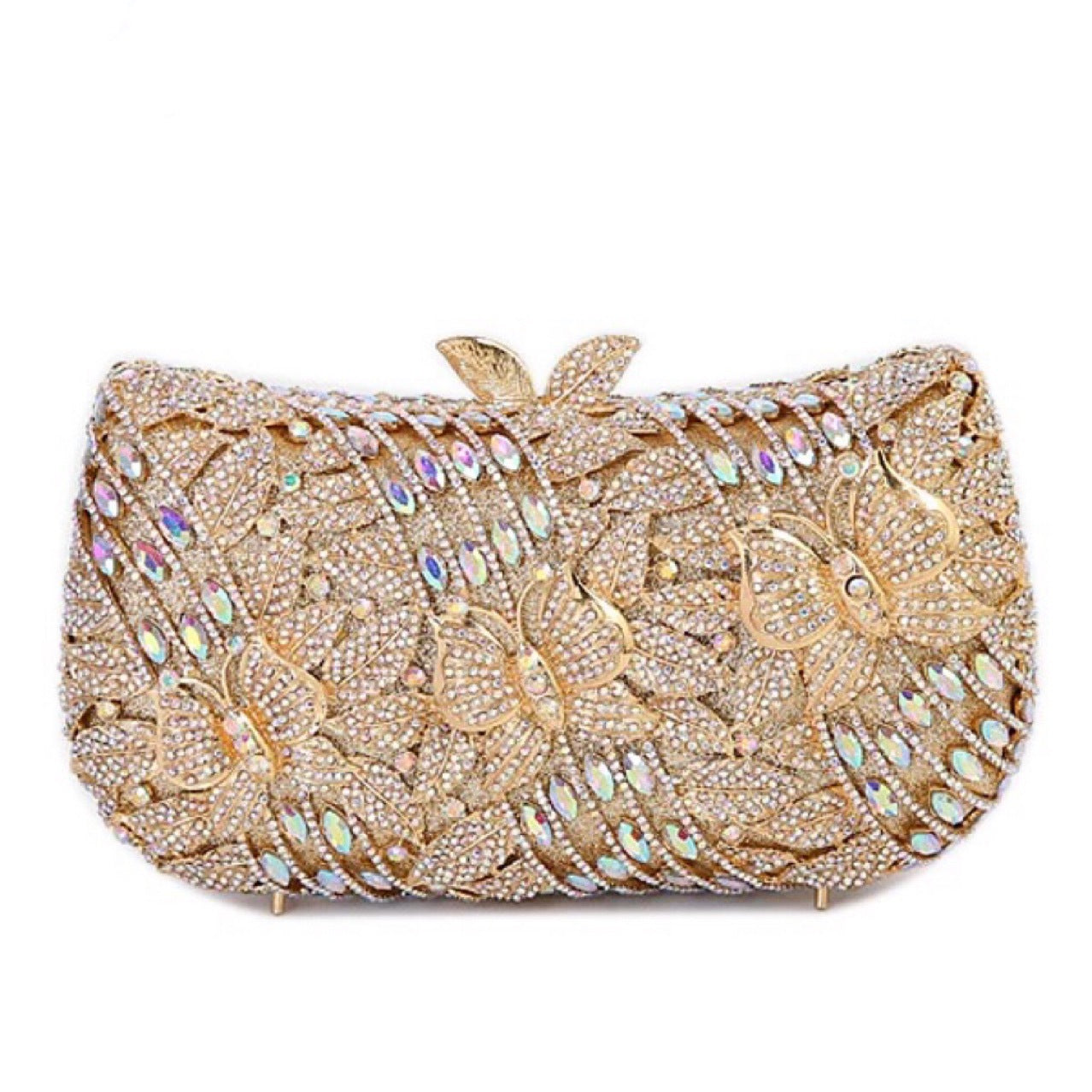Women's Metal Butterfly Love Flower Diamond Banquet Evening Bags