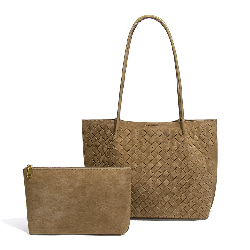 Women's Large Capacity Underarm Woven Frosted Texture Bags