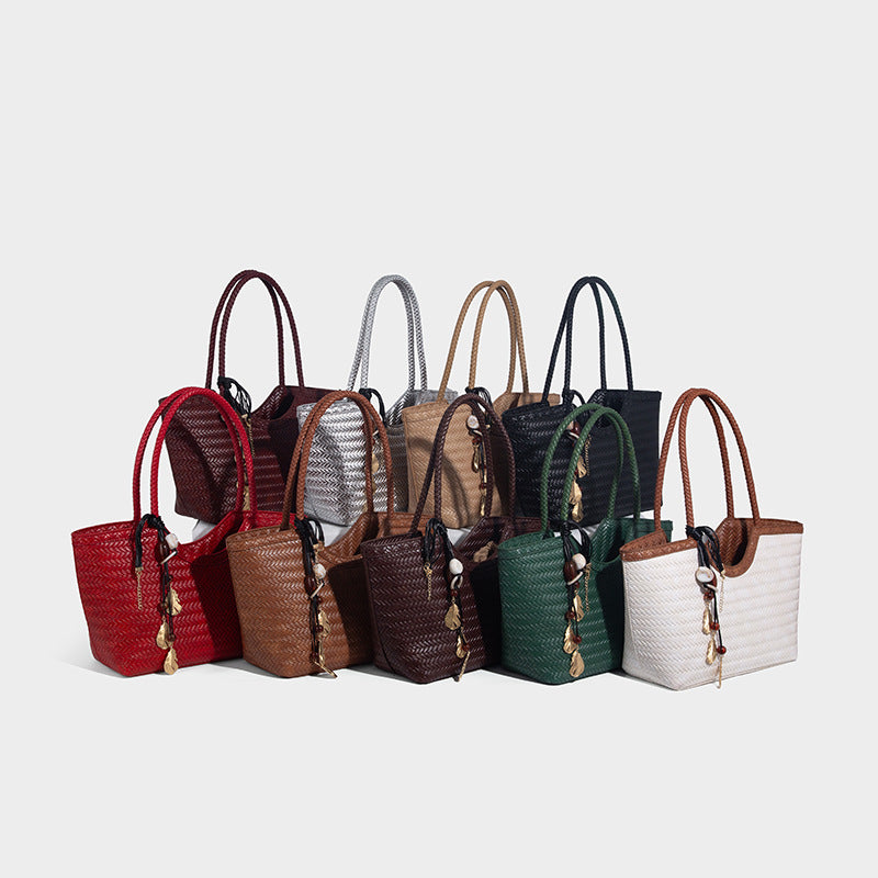 Women's Large Capacity Commuter Woven High Sense Shoulder Bags