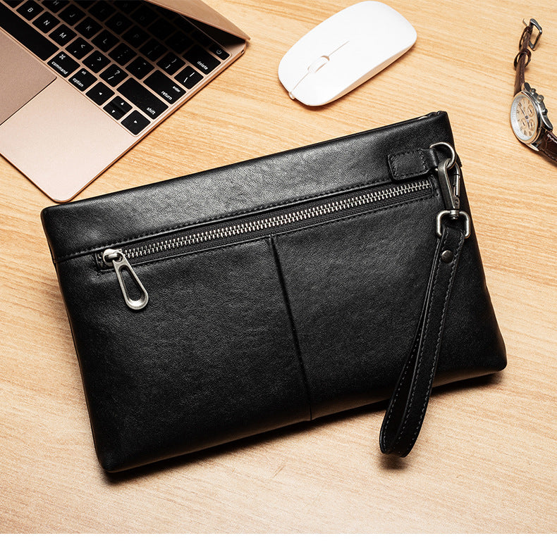 Men's Clutch Soft Leather Envelope First Layer Cowhide Large Men's Handbags