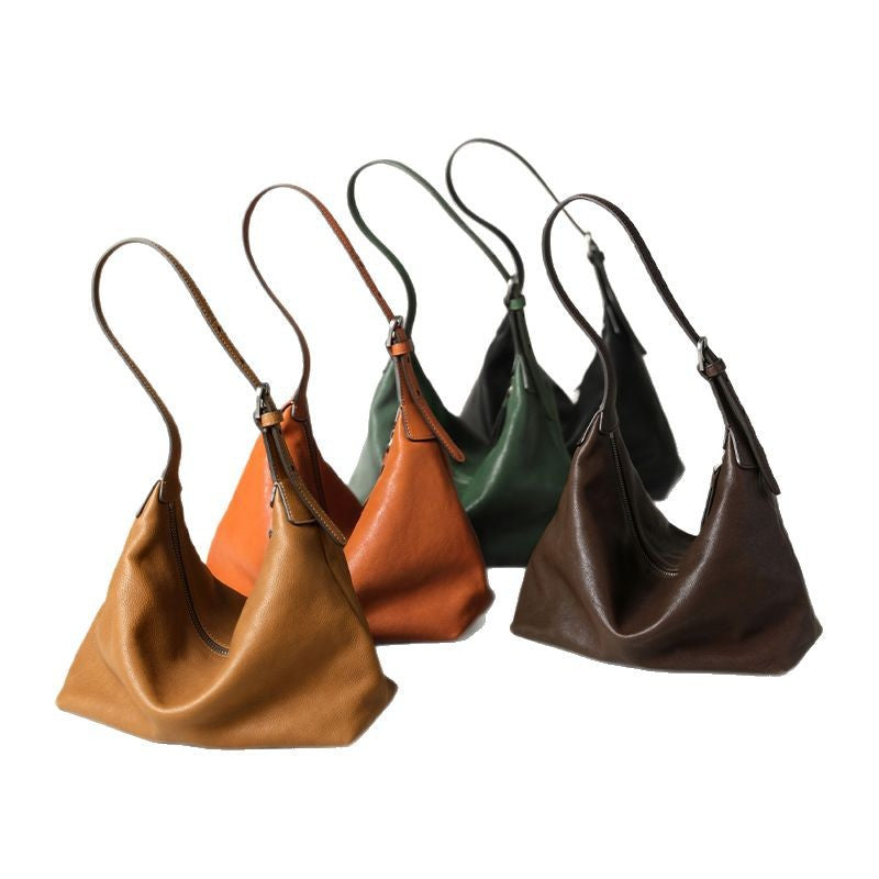 Women's Vegetable Tanning Leather Underarm Classic Commuter Armpit Bags
