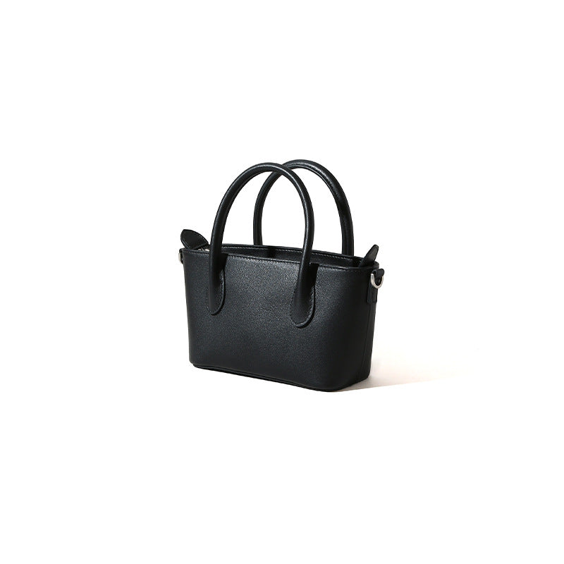 Women's First Layer Cowhide Leather Zipper Simple Handbags
