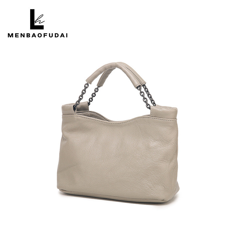Women's Cute Lucky Genuine Leather Chain Soft Handbags