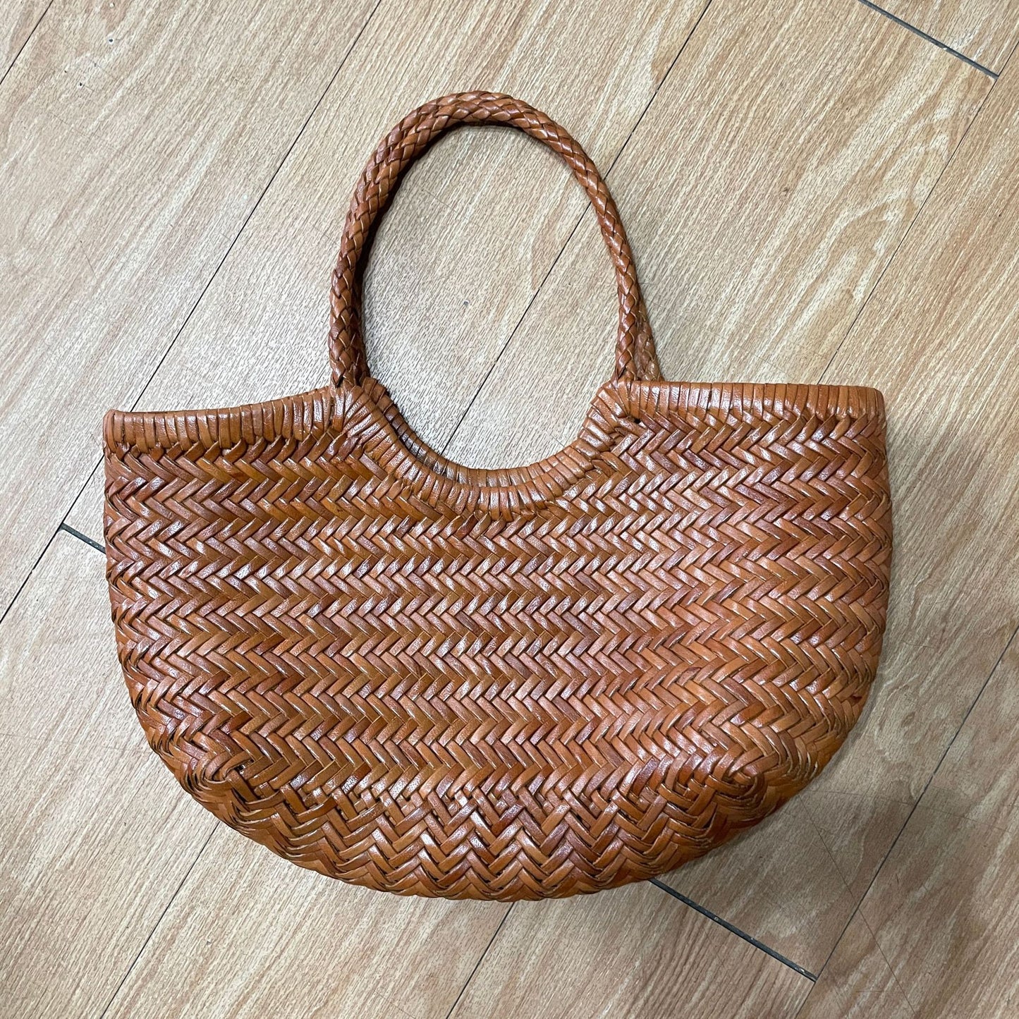 Women's Cow Woven Genuine Leather French Handbags